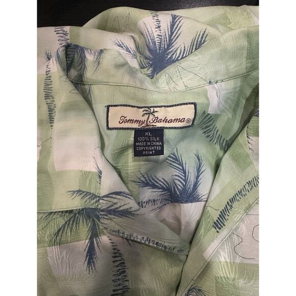 Tommy Bahama Men’s Hawaiian Shirt Size XL Green Palm Silk Beach Relax Island - Picture 7 of 9